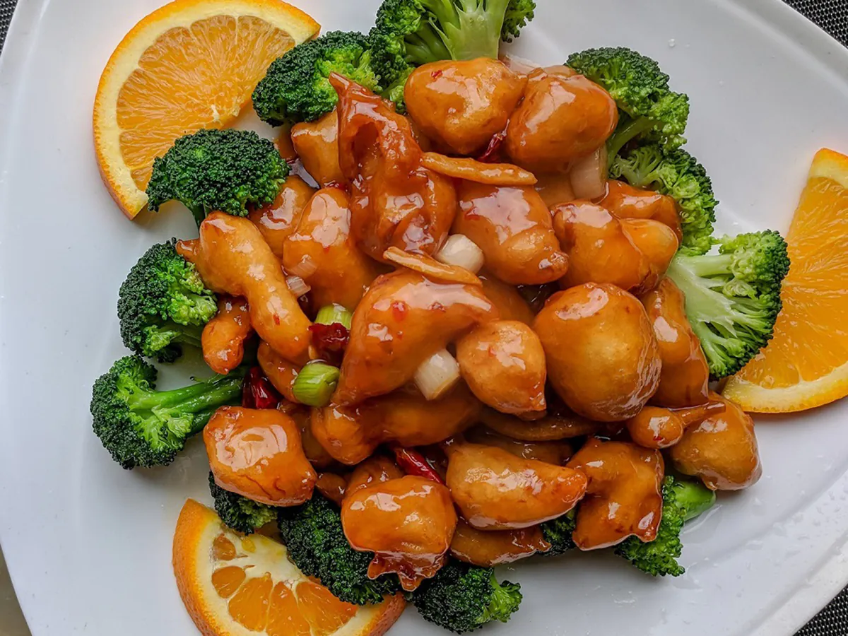 Orange Chicken at Sizzle Express，a Asian Fusion Restaurant in Cleveland